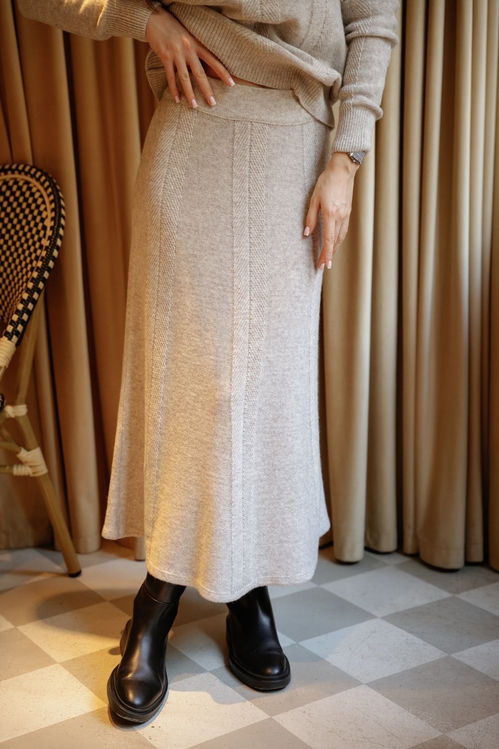 Костюм зі спідницею Anabel бежевий XS/S anabel-beige-xss фото